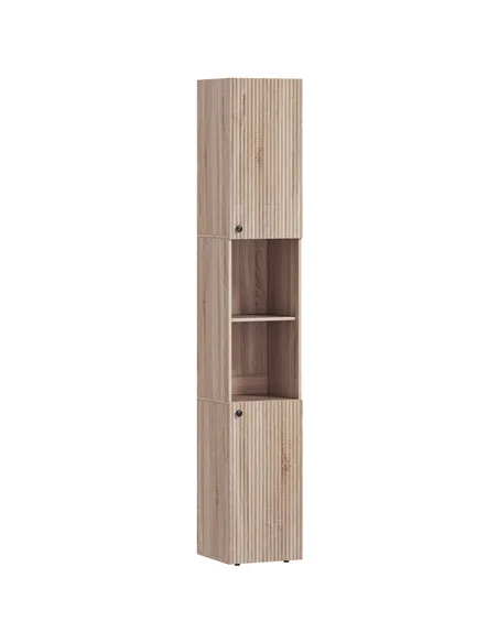 HOMCOM 6-Tier Tall Bathroom Cabinet - Natural