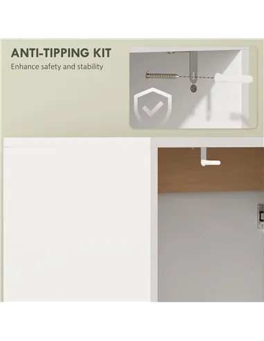 HOMCOM Under Sink Bathroom Cabinet, Bathroom Storage Cabinet with Soft-Close Doors, for Basin without Pedestal, White