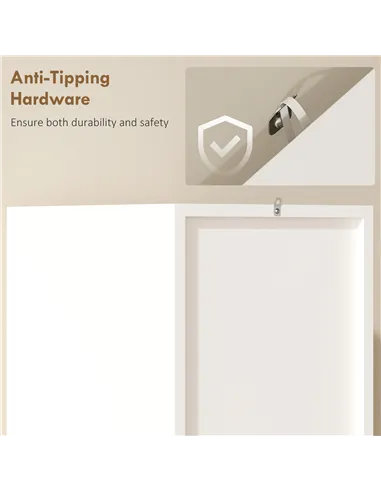 HOMCOM Tall Slim Bathroom Cabinet with 2 Doors, 2 Shelves - White