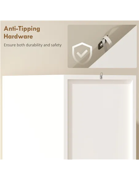 HOMCOM Tall Slim Bathroom Cabinet with 2 Doors, 2 Shelves - White