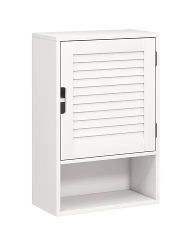 HOMCOM Bathroom Cabinet, Wall Mounted Storage Cabinet with Adjustable Shelves, 40 x 20 x 60 cm, White