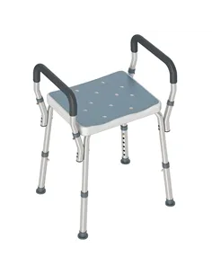 HOMCOM 57-69cm Aluminium Frame Bath Seat - Light Blue