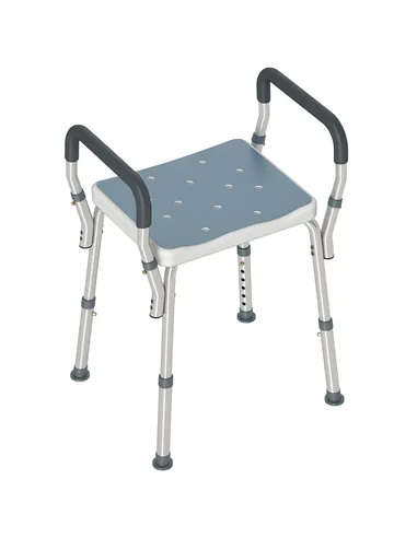 HOMCOM 57-69cm Aluminium Frame Bath Seat - Light Blue