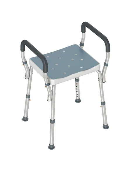 HOMCOM 57-69cm Aluminium Frame Bath Seat - Light Blue