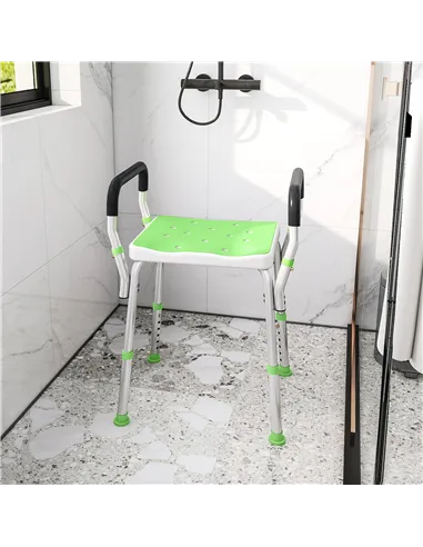 HOMCOM 57-69cm Aluminium Frame Bath Seat