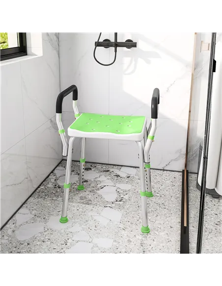 HOMCOM 57-69cm Aluminium Frame Bath Seat