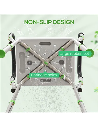 HOMCOM 57-69cm Aluminium Frame Bath Seat