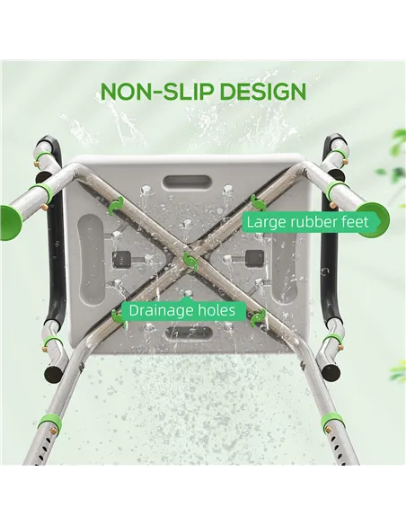 HOMCOM 57-69cm Aluminium Frame Bath Seat