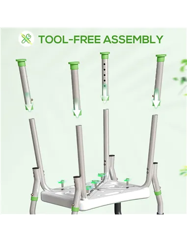 HOMCOM 57-69cm Aluminium Frame Bath Seat