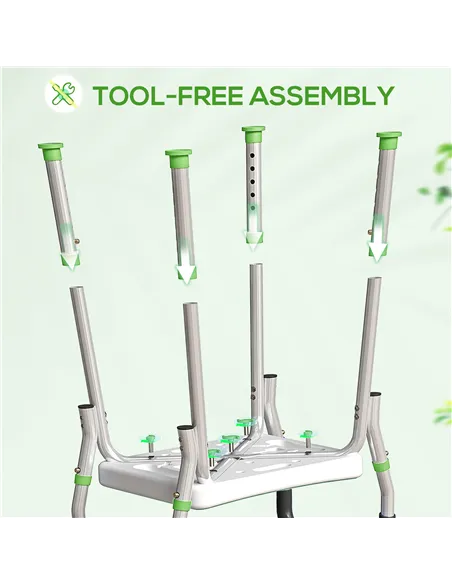 HOMCOM 57-69cm Aluminium Frame Bath Seat