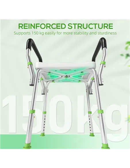 HOMCOM 57-69cm Aluminium Frame Bath Seat