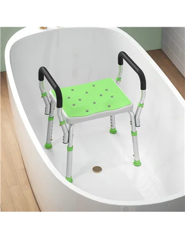 HOMCOM 57-69cm Aluminium Frame Bath Seat