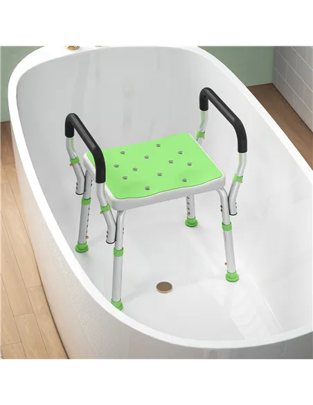 HOMCOM 57-69cm Aluminium Frame Bath Seat