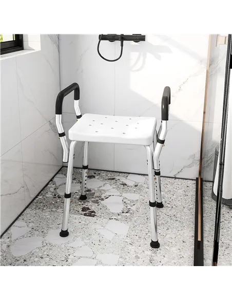 HOMCOM 57-69cm Aluminium Frame Bath Seat