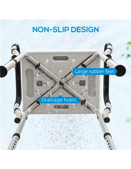 HOMCOM 57-69cm Aluminium Frame Bath Seat