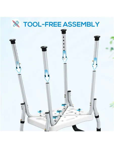 HOMCOM 57-69cm Aluminium Frame Bath Seat