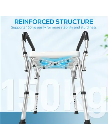 HOMCOM 57-69cm Aluminium Frame Bath Seat