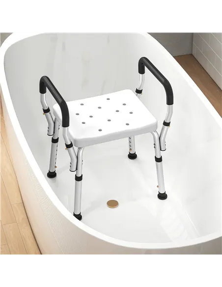 HOMCOM 57-69cm Aluminium Frame Bath Seat