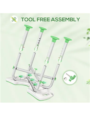 HOMCOM 39-51.5cm 'U' Seat Padded Shower Stool - Green