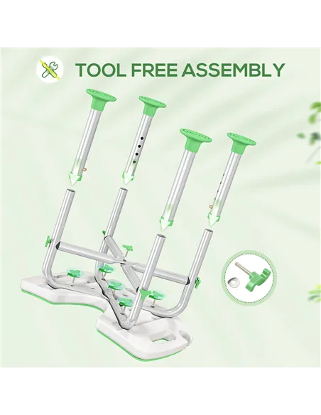 HOMCOM 39-51.5cm 'U' Seat Padded Shower Stool - Green