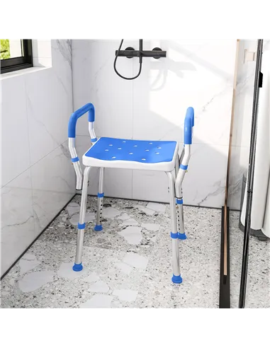 HOMCOM 57-69cm Aluminium Frame Bath Seat