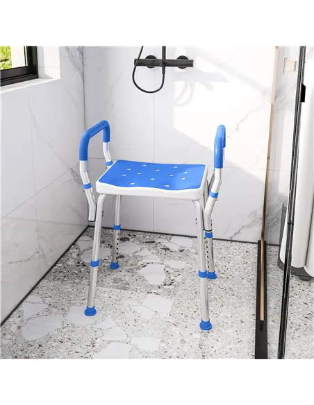 HOMCOM 57-69cm Aluminium Frame Bath Seat