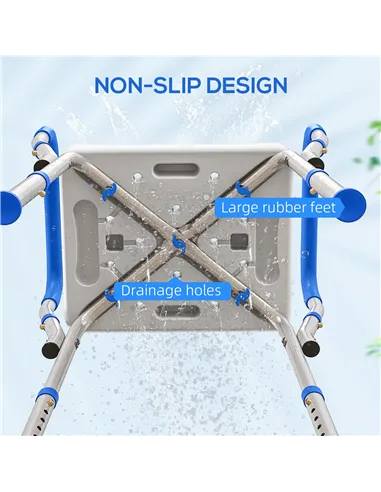 HOMCOM 57-69cm Aluminium Frame Bath Seat