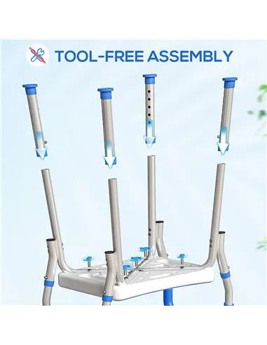 HOMCOM 57-69cm Aluminium Frame Bath Seat