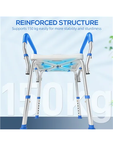 HOMCOM 57-69cm Aluminium Frame Bath Seat