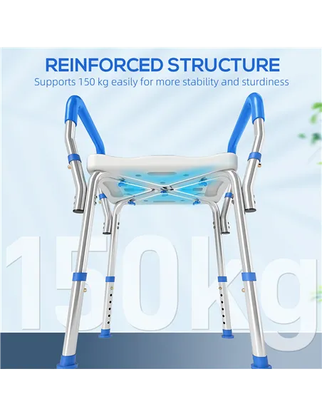 HOMCOM 57-69cm Aluminium Frame Bath Seat