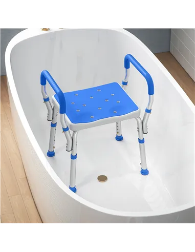 HOMCOM 57-69cm Aluminium Frame Bath Seat