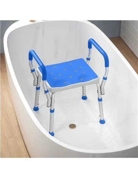 HOMCOM 57-69cm Aluminium Frame Bath Seat