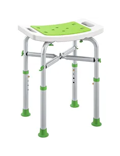 HOMCOM 44-51.5cm Aluminium Frame Shower/Bath Stool - Green