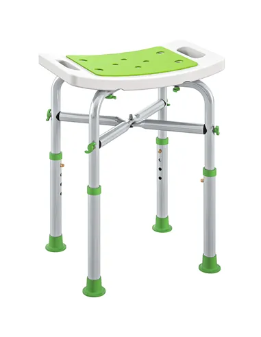 HOMCOM 44-51.5cm Aluminium Frame Shower/Bath Stool - Green