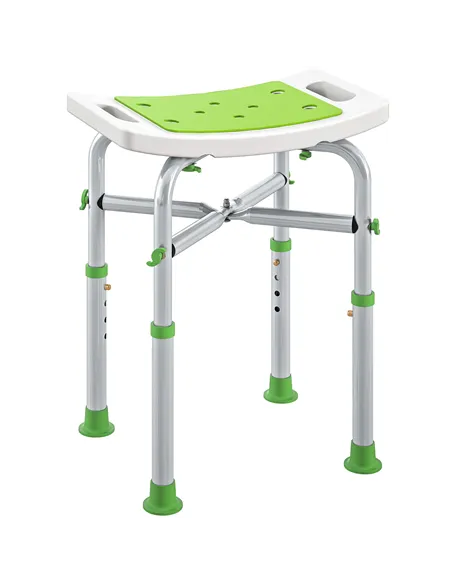 HOMCOM 44-51.5cm Aluminium Frame Shower/Bath Stool - Green