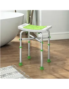 HOMCOM 44-51.5cm Aluminium Frame Shower/Bath Stool - Green 2
