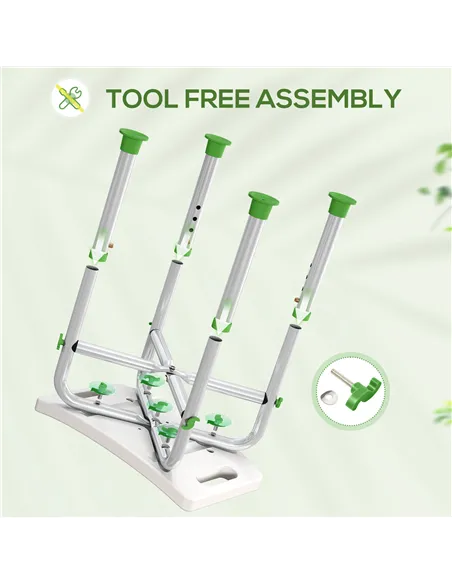 HOMCOM 44-51.5cm Aluminium Frame Shower/Bath Stool - Green