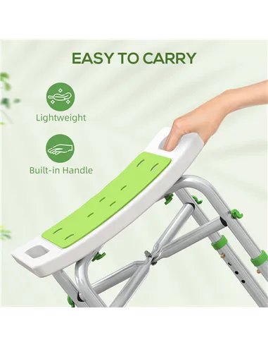 HOMCOM 44-51.5cm Aluminium Frame Shower/Bath Stool - Green