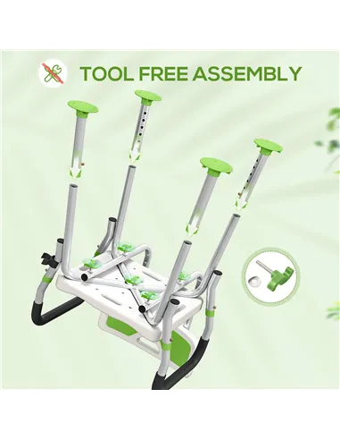 HOMCOM EVA Padded Shower Chair for the Elderly and Disabled, Height Adjustable Shower Stool with Back and Arms, 4 Suction Foot P