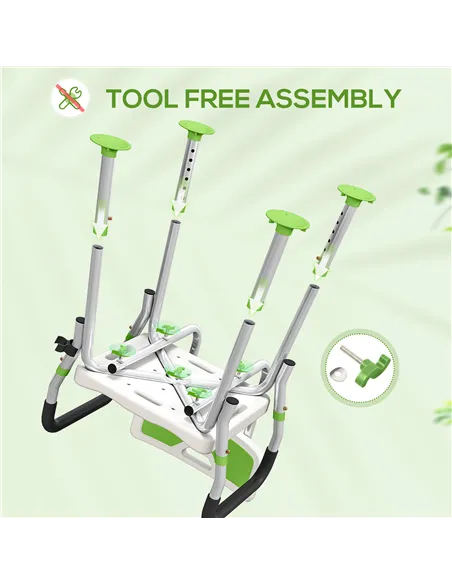 HOMCOM EVA Padded Shower Chair for the Elderly and Disabled, Height Adjustable Shower Stool with Back and Arms, 4 Suction Foot P