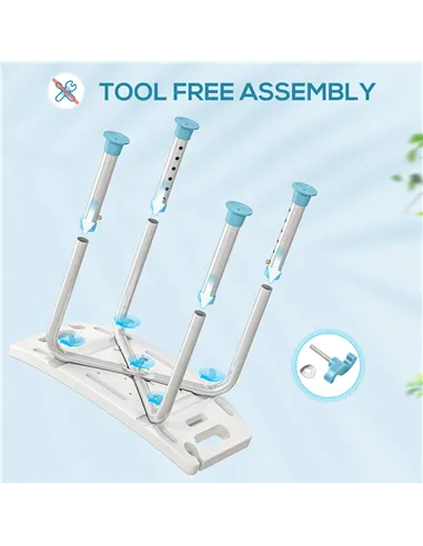 HOMCOM Shower Chair, Adjustable Height Shower Stool with Aluminium Frame and Non-Slip Feet, Bathtub Stool Seat for Elderly Disab