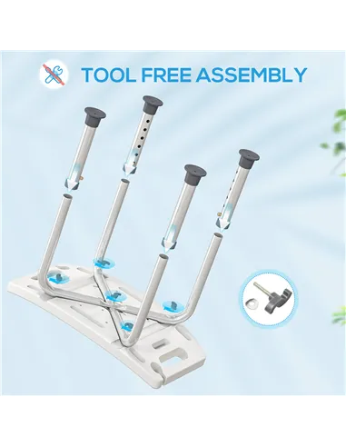 HOMCOM Shower Chair, Adjustable Height Shower Stool with Aluminium Frame and Non-Slip Feet, Bathtub Stool Seat for Elderly Disab