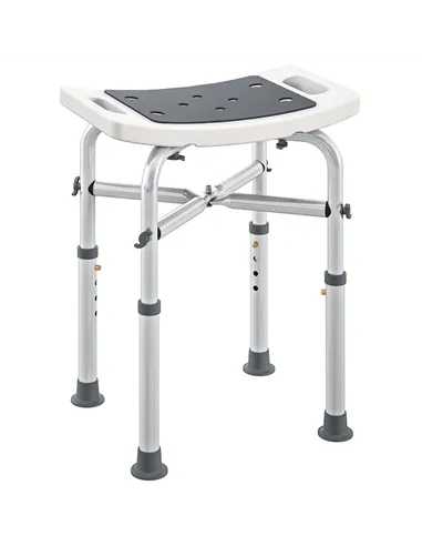 HOMCOM 44-51.5cm Aluminium Frame Shower/Bath Stool - Grey
