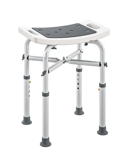 HOMCOM 44-51.5cm Aluminium Frame Shower/Bath Stool - Grey