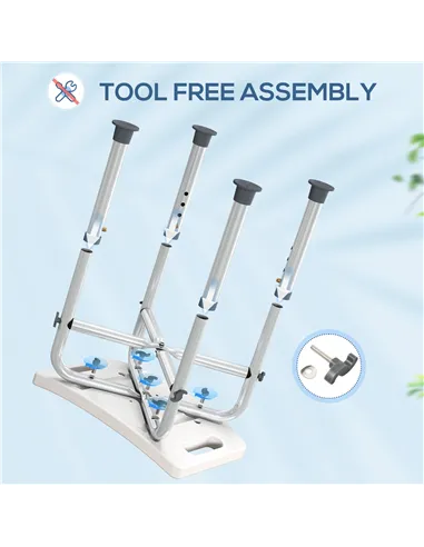 HOMCOM 44-51.5cm Aluminium Frame Shower/Bath Stool - Grey