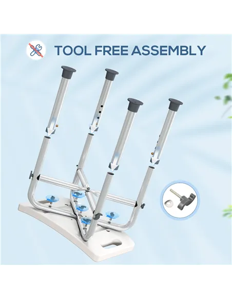 HOMCOM 44-51.5cm Aluminium Frame Shower/Bath Stool - Grey