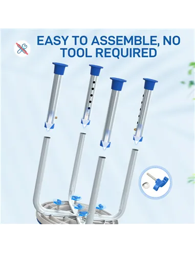 HOMCOM 360° Swivel Shower Chair, Height Adjustable Aluminium Shower Stool with Non-Slip Feet for Disabled, Elderly, Blue