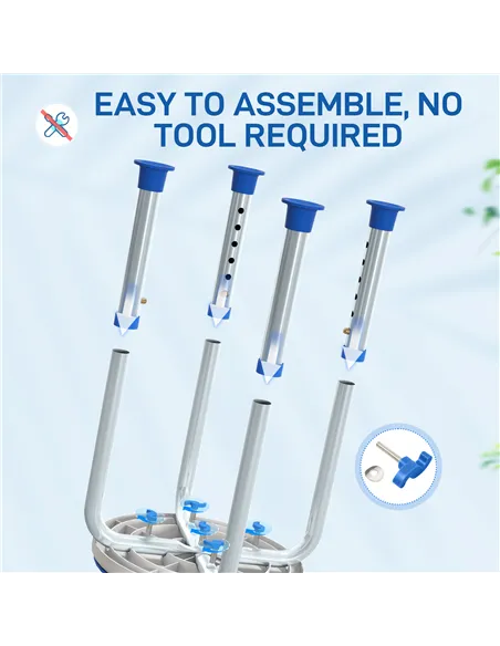 HOMCOM 360° Swivel Shower Chair, Height Adjustable Aluminium Shower Stool with Non-Slip Feet for Disabled, Elderly, Blue