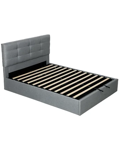 HOMCOM 5ft King Ottoman Bed with Gas Lift Storage - Grey