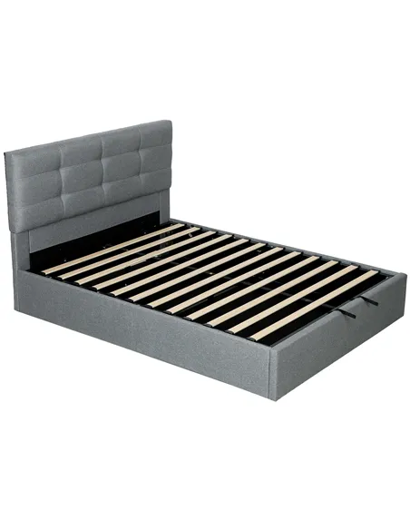 HOMCOM 5ft King Ottoman Bed with Gas Lift Storage - Grey